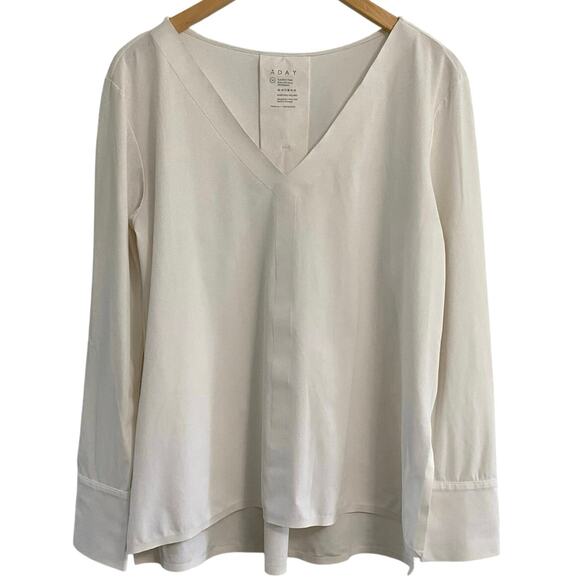 ADAY Something Tailored White Shirt Women's Medium Minimalist - Picture 1 of 7